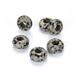 Adabele 30pcs Natural Dalmatian Jasper Gemstone 8x14mm Donut Rondelle Beads Large Hole ID 5.6mm for DIY Craft Jewelry Making GW-