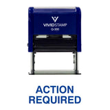 Action Required Office Self Inking Rubber Stamp (Blue Ink) Large