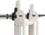 DIYHD 9.9FT Sliding Library Ladder Black Track Kit,Stand Up Tensible Rolling Hardware,Brake Bottom Wheels