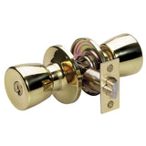 Master Lock TUO0103 Tulip Entry Door Knob with Lock, Polished Brass