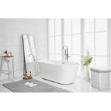Elegant Decor Indoor Modern 65 Inch Soaking Roll Top Bathtub In Glossy White - 65X28.3X22.8