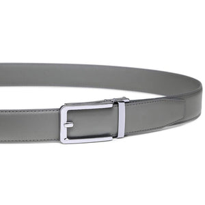 Founders & C Men's Leather Ratchet Click Belt Dress with Slide Buckle -Adjustable Trim to Fit (40-50 Waist Adjustable, Squar