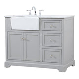 Elegant Decor Franklin 42 Aluminum Mdf Single Bathroom Vanity In Gray