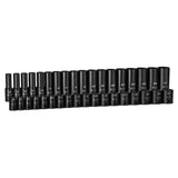 Capri Tools 1/2 in. Drive Shallow and Deep Impact Socket Set, Metric, 10 to 27 mm, 36Piece