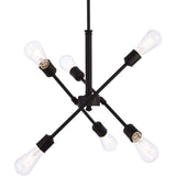 Living District Axel 6-Light Mid-Century Metal Pendant In Black Finish