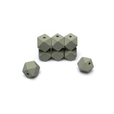 20mm Geometric Wooden Beads Light Green Polygon Wooden Loose Spacer Beads with 4mm Hole for Decor Garlands/Jewelry Making/Home F