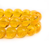 Yellow, 4mm 200pcs Glass Crystal Bead Round Loose Spacer Smooth Bead for Jewelry Making DIY Necklace Bracelet Accessory Findings