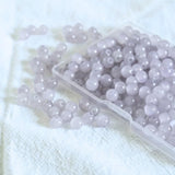 Jabrand 240pcs Glass Beads for Bracelets, 6mm Round Glass Beads for Jewelry Making DIY Crafts (Gray)