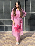 Gosriki Women'S Rayon Viscose Printed Straight Kurta With Pant (Susan Pink-Vks02-Gs_M_Pink_Medium),Pink,,B0F6NPJVWR