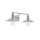 Living District Etude 2-Light Mid-Century Metal Wall Sconce In Chrome