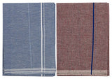 Prakasam Cotton Men'S Single (1.27 X 1.95 Meter) Colour Dhoti (L.C) Pack Of 2 (Code-2/7)