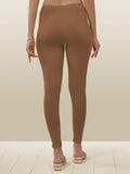Lyra Women Solid Premium Cotton Ankle Length Leggings | Mid-Waist | Fashionwear Fawn L