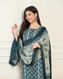 Toplot Women'S Printed Straight Kurta With Pant & Dupatta|Kurta Pant Set With Dupatta (Printed-Kurta-Pant-5198-Turquoise-Xxl),Turquoise,2,B0DCNYFKP1