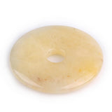 GEM-Inside 50mm Yellow Jade Stone Circle Donuts Beads for Pendant Jewelry Making Power Energy Chakra Massage GuaSha Scraping Too