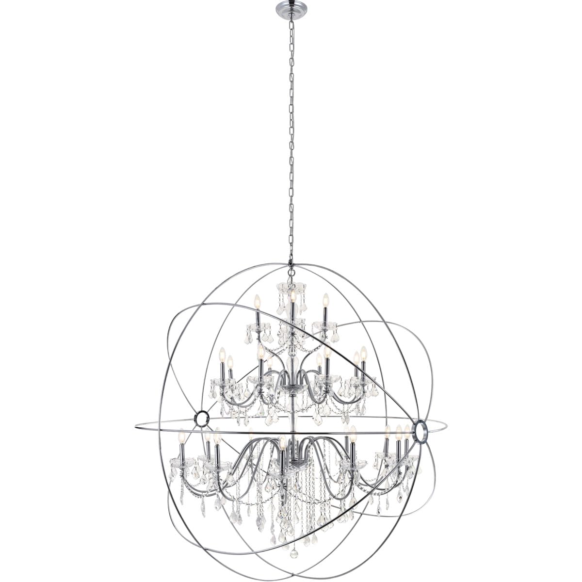 Living District Cordelia 24-Light Transitional Metal Pendant In Chrome