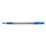 BIC Round Stic Grip XtraComfort Fine Ball Point Pen, Blue, 12 Pack
