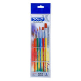 Doms Colourmate Synthetic Paint Brush Set (Flat & Round, Pack Of 5 X 4 Set)