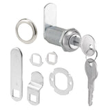 PrimeLine U 9950KA Diecast Keyed Alike Drawer and Cabinet Lock 3 Cams, Trim Collar, 2 Washers, 2 Keys and Fasteners 13/8 i