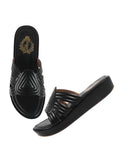 Shoetopia Women'S Girls-P-19 Flat Sandal-5 Kids Uk (Girls-P-19-Black)-Eu38,Black,5,B0D4VR16PN
