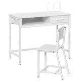 MAHANCRIS Kids Desk and Chair Set, Student Writing Desk, Kids Study Desk with Book Sorter and Fabric Drawer, Kids Wooden Study T