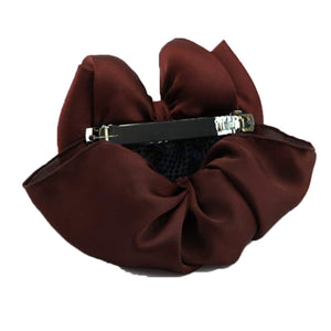 Women Hair Bun Cover Net Snood Hairnet Bowknot Decor Barrette Hair Clip 3D Bow Hair Accessories