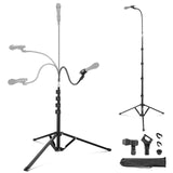 NEEWER Microphone Stand with Flexible Arm, Boom Arm Mic Floor Tripod Mount Holder with Mic Clips, 3/8 to 5/8 Adapter, Cable Clip