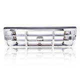 G-PLUS Front Bumper Grille, Compatible with Bronco 1992-1996/ Ford F150 F250 F350 1992-1997 Chrom Plastic F4TZ8200A, FO1200173, 