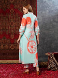 Anni Designer Women'S Cotton Blend Anarkali Printed Kurta With Pant (Santra Orange-Jl_Xxl_Orange_Xx-Large),Orange,2XL,Cotton Blend,Anarkali,