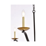 Living District Trey 6-Light Mid-Century Metal Pendant In Black And Brass