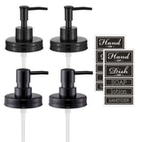 Onsogi Regular Mouth Plastic Mason Jar Soap Dispenser Pumps and Lids- Rust-Proof Mason Jar Accessories Rustic Farmhouse Kitchen