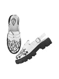 Shoetopia Stylish Printed White With Buckle Loafers For Women & Girls /Eu41,White,8,B0DJJW5BVG