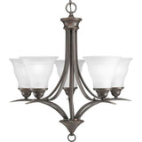 Trinity Collection 5-Light Etched Glass Traditional Chandelier Light Antique Bronze