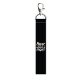 Isee 360 Never Give Up Without A Fight Quotes Lanyard Bag Tag With Swivel Lobster For Gift Luggage Bags Backpack Laptop Bags Stu