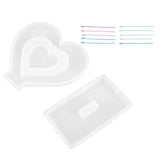 NUOBESTY 1set Heart Shaped Photo Frame Silicone Mold Epoxy Resin Craft Mold for Decorative Home Display Includes Random Bead Cha