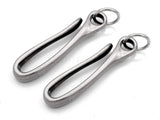 CRAFTMEMORE 2 pcs 70X16 MM Wallet Japanese Alloy Fish Hook Keychain Holder Belt Clip Leathercraft Accessories (Antique Silver)