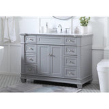 Elegant Decor Wesley 48 Steel And Solid Wood Single Bathroom Vanity Set In Gray