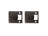 QCAA Solid Brass Extended Lip Strike, 3''X2-1/4, Oil-Rubbed Bronze, 2 Pack, Made in Taiwan