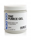 Fine Pumice Gel by Golden, White, 8 oz. jar, Professional Acrylic Gel Medium, Increases Flexibility