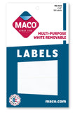 MACO White Rectangular MultiPurpose Labels, 4 x 2 Inches, 120 Per Box (MS6432)