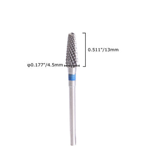Carbide Drill Bits Tapered Cone Cuticle Clean Bit Nail Art Pedicure Manicure Tools Accessories Medium Grit Silver