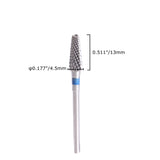 Carbide Drill Bits Tapered Cone Cuticle Clean Bit Nail Art Pedicure Manicure Tools Accessories Medium Grit Silver
