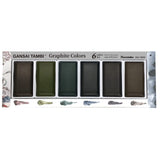 Zig KURETAKE Gansai Tambi Graphite Colors 6 Colors Set Ideal for use in Calligraphy, Brush Lettering, Illustirating and all othe