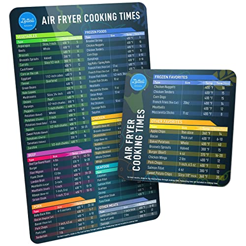 Air Fryer Magnetic Cheat Sheet Set, Air Fryer Accessories Cookbook, Airfryer Accessory Magnet Sheet Quick Reference Guide for Co