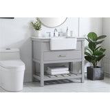Elegant Decor Clement 36 Aluminum Mdf Single Bathroom Vanity In Gray