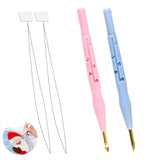 Bharatbazaar Punch Needle Set For Embroidery, 2Pcs Needle Threader Tool Kit With 2Pcs Threading Tool, 5Mm Embroidery Pens For Di