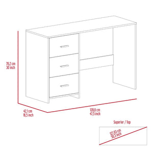 Tuhome Classic 3 Drawers Writing Desk -Black