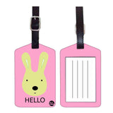 Nutcase Designer Luggage Travel Baggage Tags Single Tag With Name Card Inside Pink Rabbit