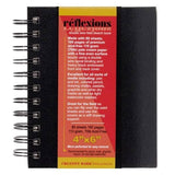 Creative Mark Double Wire Spiral Bound Field Sketch Book [160 Pages 4 x 6], Black Embossed Leatherette Journal, Light Cream A