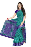 Tamaira Fashion Womens Plain Weave Pure Cotton Saree Without Blouse Piece (Ab15_Seagreen And Purple)