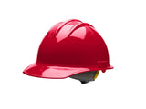 Bullard Red HDPE Cap Style Hard Hat with 6 Point Ratchet Suspension, One Size